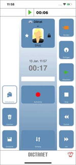 Diktataufnahme gestoppt zwecks Korrektur