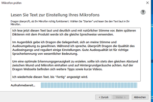 Text für Sprachprofil vorlesen