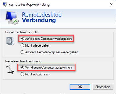 RDP-Audioeinstellungen anpassen