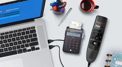 Webconnector-Hardware und Diktiergerät