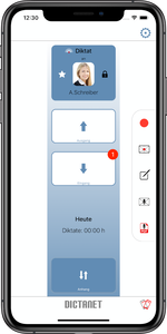 Vorbereitungsmodus in der DictaNet App
