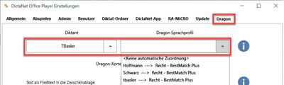 DictaNet Feature: Automatische Zuweisung von Sprachprofilen